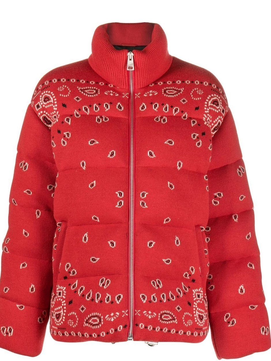 Affordable Alanui puffer Women bandana-print jacket 0629